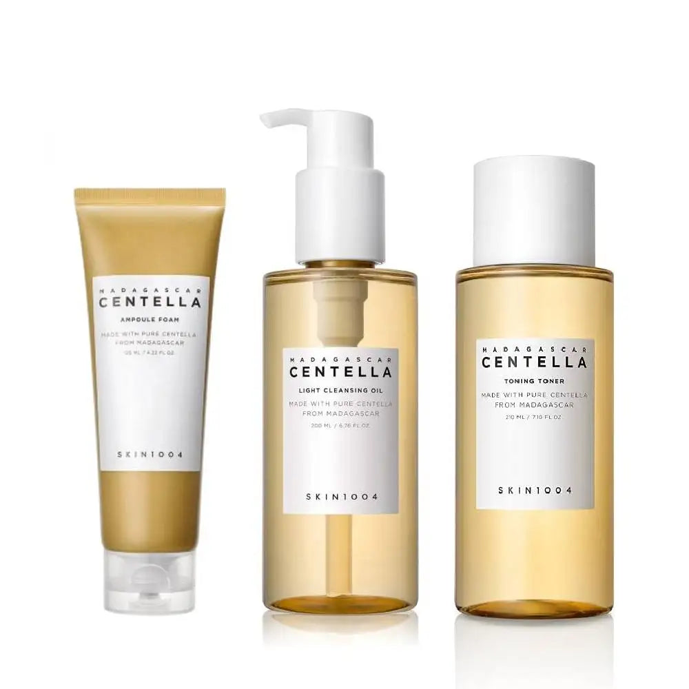 Korean Skin1004 Centella Skincare Kit – Toner, Sérum, Nettoyant & Crème Hydratante