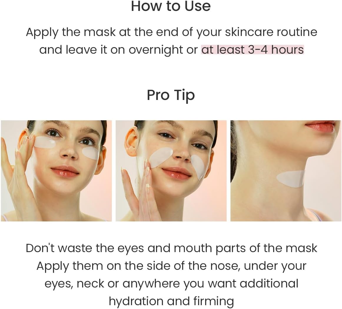 Masque visage coréen au bio-collagène – Hydratation & anti-âge | LunéviaSkin