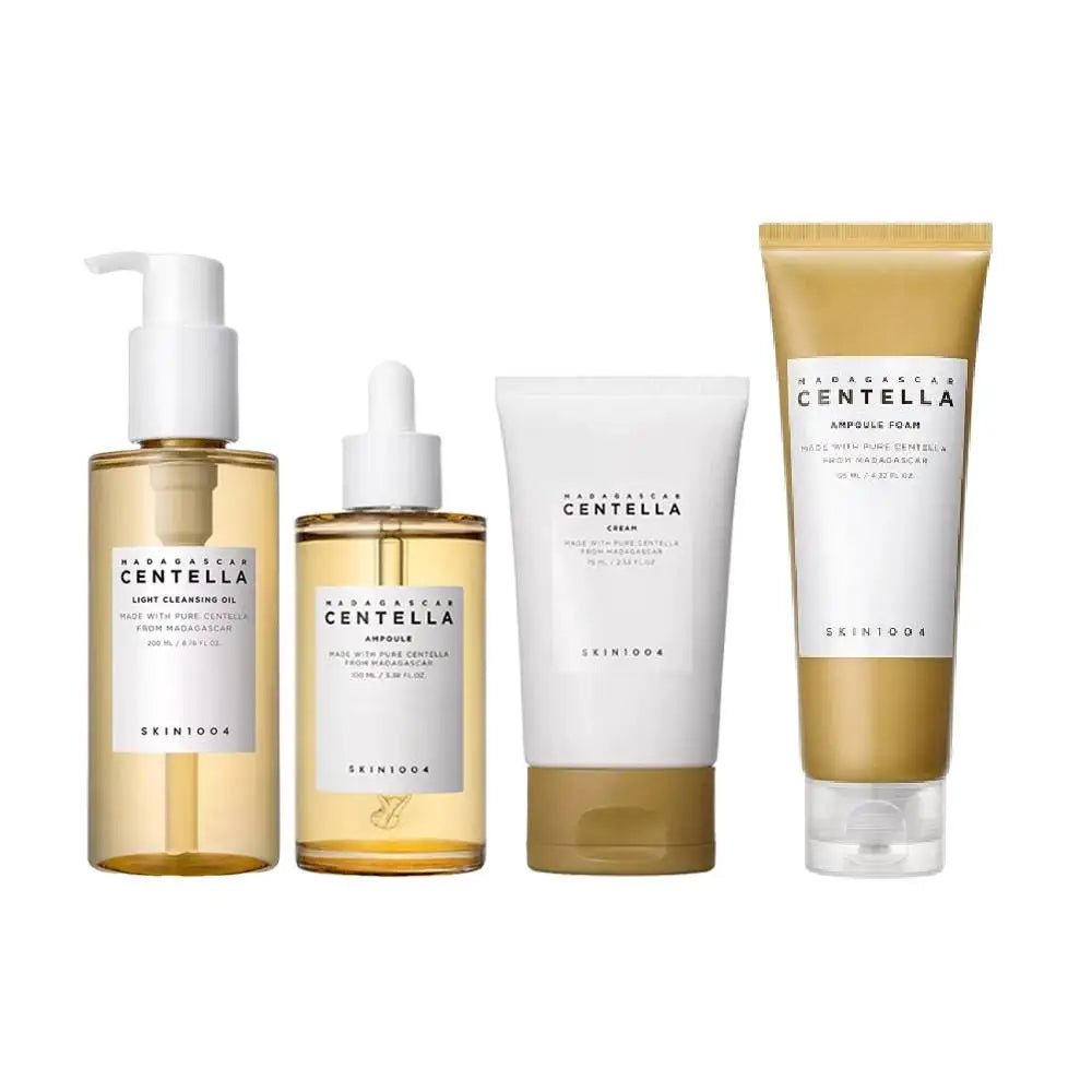 Korean Skin1004 Centella Skincare Kit – Toner, Sérum, Nettoyant & Crème Hydratante