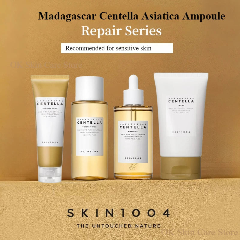 Korean Skin1004 Centella Skincare Kit – Toner, Sérum, Nettoyant & Crème Hydratante