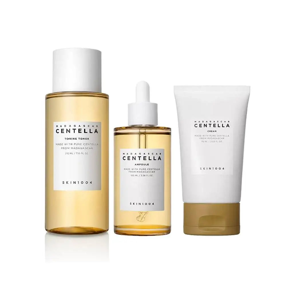 Korean Skin1004 Centella Skincare Kit – Toner, Sérum, Nettoyant & Crème Hydratante